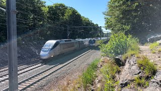 RARE Amtrak ACS64 amp Acela Express Race  Groton CT w Horn Battle 7722 [upl. by Nylsirhc]