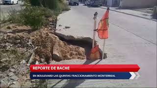 Bache en boulevard pone en riesgo a automovilistas [upl. by Oirretna]