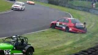 castle combe special GT crash involving evo and caterham [upl. by Cochard620]