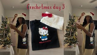 Crochetmas Day 3  Crochet Hello Kitty Beanie [upl. by Cassiani]