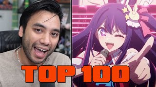 Gigguk Reacts to TOP 100 MOST STREAMED ANIME OPS [upl. by Leboff]