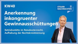 Steuerliche Anerkennung inkongruenter Gewinnausschüttungen  Steuernachrichten Update 4024 [upl. by Hardunn]