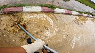 Draining Major Roadway Flood By Unclogging Storm Drain Theory Behind the Scenes [upl. by Cohl351]