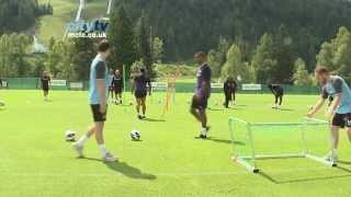 CITY IN AUSTRIA 11 Carlos Tevez knocks over the goal posts [upl. by Goerke]