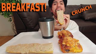 BREAKFAST CRETONS PORK PATE ON CRUNCHY BREAD AND CHOCOLATE PISTACHIO PASTRIES MUKBANG [upl. by Eiser]