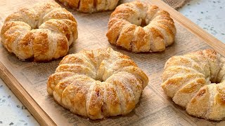 Cronuts o donuts de hojaldre con manzana 🍎  Un postre fácilrápido y económico 😋 [upl. by Anairda]