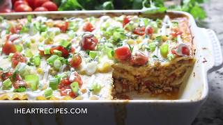 Cooking Easy Taco Lasagna for Dinner   I Heart Recipes [upl. by Gatian]