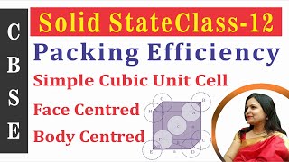 Packing Efficiency Simple Cubic Unit CellFace centredBody Centred Solid State Class12 Chemistry [upl. by Lois514]