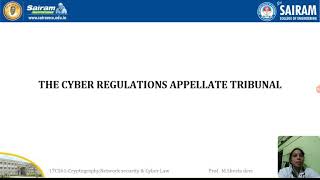 Lecture video17CS61Module 5Cyber appellate tribunalSheela devi [upl. by Nnov]