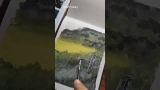 Guache landscape painting youtubeshorts painting art [upl. by Horsey556]