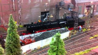 Modelspoor Rail 2013 Expo Houten  Grote stoomlocomotief in actie 1 [upl. by Ynnaffit]