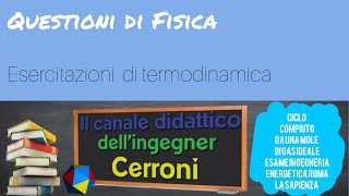 Ciclo compiuto da una mole di gas problema esame Sapienza  26 [upl. by Adnoral]