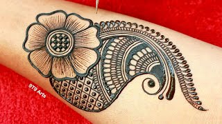 Simple Full Front Hand Arabic Mehndi Design  Mehandi ka Design [upl. by Akimet]