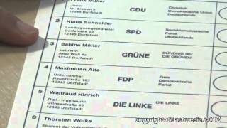 Bundestagswahl  Stimmzettel Erst und Zweitstimme [upl. by Had210]