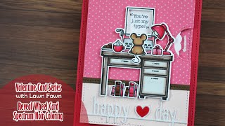 ❤️ VALENTINE CARD SERIES w Lawn Fawn  Typewriter Reveal Wheel Card [upl. by Inama]