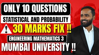 ONLY 10 QUESTIONSSTATISTICAL TECHNIQUES AND PROBABILITY 30 MARKS FIXMUMBAI UNIVERSIRTY [upl. by Sillert]