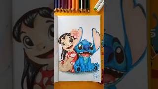 Dibujando a LILO y STITCH con mis Marcadores y Lápices de Colores 🎨🎉 shorts tiktok drawing [upl. by Sanfo370]