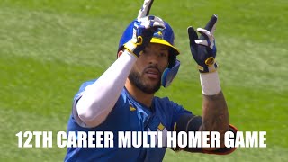 Carlos Correas 3 Hit Day with 2 Home Runs vs As [upl. by Euv]