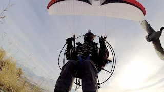 GoPro Paramotor Over Snowy Marshes [upl. by Atinnek]