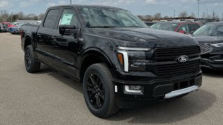 2024 Ford F150 Platinum Powerboost 4X4 in Agate Black Metallic Full Walk Around [upl. by Gnoc]