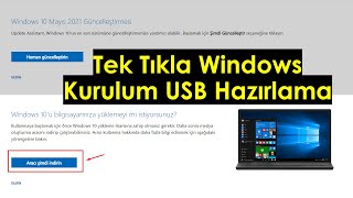 Windows 10 USB Hazırlama ISO ve RUFUS Olmadan Tek Tıkla [upl. by Neyut39]