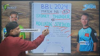 Sydney Thunder vs Adelaide Strikers match 37 prediction bbl2024 thu vs str dream11 prediction [upl. by Brebner]