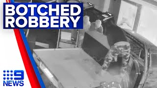 Botched robbery leaves wouldbe thieves empty handed  9 News Australia [upl. by Arotak]