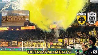 AEK Athens Ultras During Their VICTORY Against Paok [upl. by Maharba]