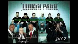 NumbEncore Remix ft Eminem Dr Dre 50 Cent LP Jay Z Lyrics sync [upl. by Ellehsyt]