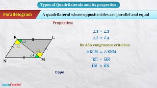 Understanding Quadrilaterals Class 8 Maths  Types of Quadrilaterals and its Properties [upl. by Hadihahs]