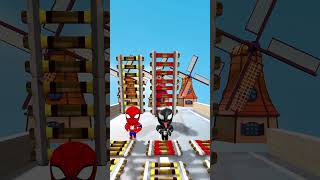 Spider vs Venom Ladder Run Challenge to show love to Scary Teacher shorts granny spiderman [upl. by Rema]