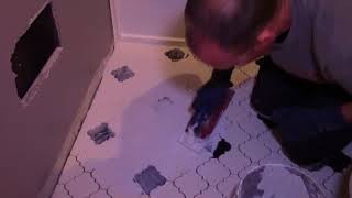 How to Tile a Bathroom 53 Applying Grout [upl. by Kirch]