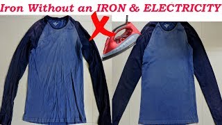 How to Iron Your Clothes WITHOUT an IRON amp ELECTRICITY Iron only Using a Pan [upl. by Marquez]