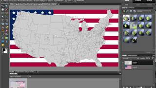 Apply USA flag to USA map in Photoshop Elements [upl. by Guevara]