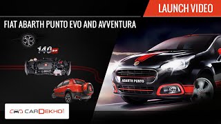 Fiat Abarth Punto and Avventura  Launch Video  CarDekhocom [upl. by Ahtibat]