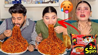 3X SPICY RAMEN NOODLES CHALLENGE  EXTREME SPICEST RAMEN ThatWasCrazy [upl. by Huskey637]