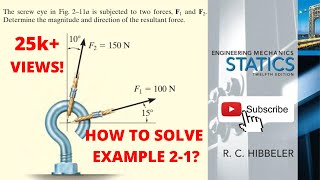 Example 21 hibbeler statics chapter 2  hibbeler  hibbeler statics [upl. by Derron]