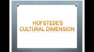 Hofstedes cultural dimension [upl. by Jezebel]