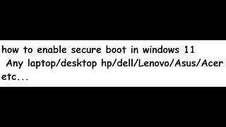 how to enable secure boot in windows 11 2023 [upl. by Islehc916]