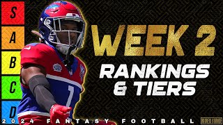 Top 40 Wide Receiver Rankings  Week 2 Fantasy Football [upl. by Adniral]