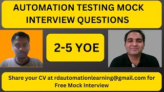 Testing Interview Questions  Automation Testing Interview  RD Automation Learning [upl. by Roth]