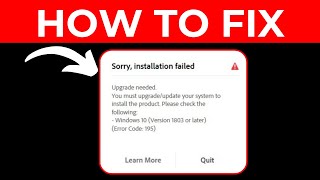 How To Fix quotSorry Installation Failed Upgrade Neededquot 2024 Updated [upl. by Huppert]