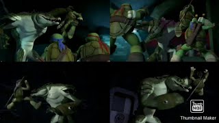 TMMT Leatherhead Grabbing Donnies Face Moments [upl. by Atikehs]