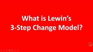 What is Lewin’s 3 Step Change Model [upl. by Mendez80]