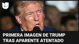 La primera foto de Donald Trump tras el aparente intento de asesinato en su contra [upl. by Ykceb122]