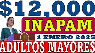 1 de enero 2025 12000 para Adultos Mayores de 60 a 65 años con Tarjeta INAPAM [upl. by Trebreh]