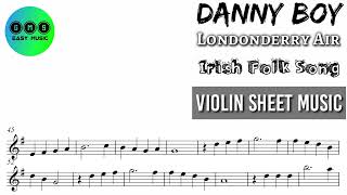 Karaoke  Danny Boy  Londonderry Air  Violin Sheet Music [upl. by Mona563]