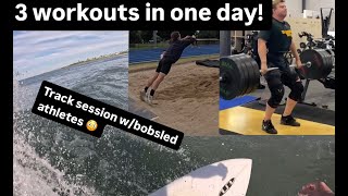 3 Workouts in one day Track session wbobsledders [upl. by Alcock]