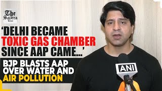 ‘Delhi became toxic gas chamber since AAP came…’ BJP blasts AAP over water amp air pollution [upl. by Nerahs]