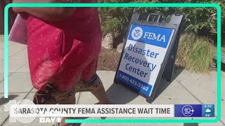 Long wait times at FEMA recovery centers in Sarasota County [upl. by Romilda671]